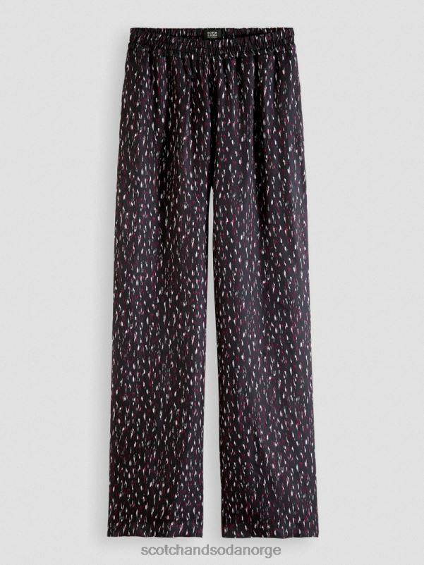 kvinner gia middels høy elastiske bukser med vidde ben ikat regn N40XD151 klær Scotch & Soda