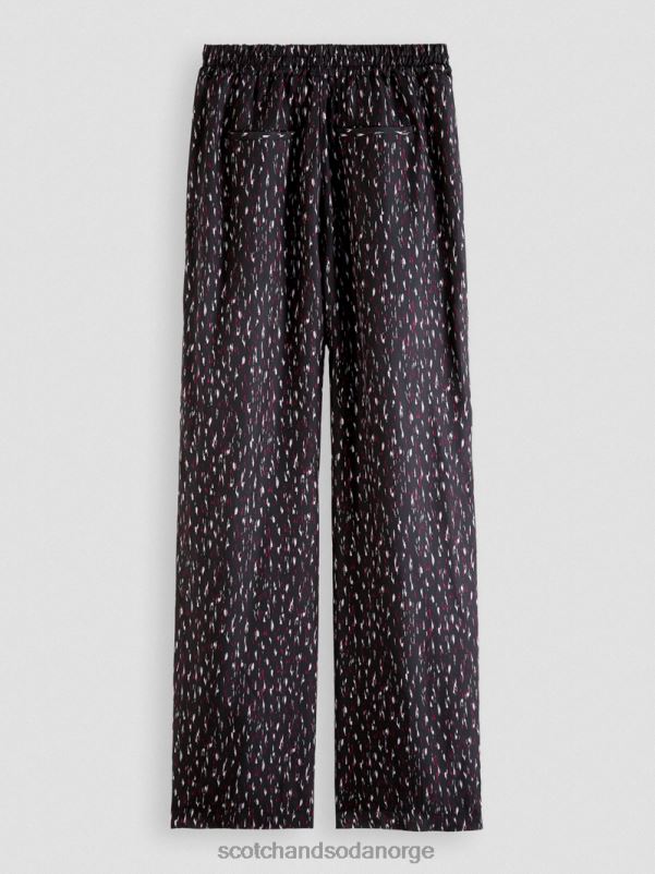 kvinner gia middels høy elastiske bukser med vidde ben ikat regn N40XD151 klær Scotch & Soda