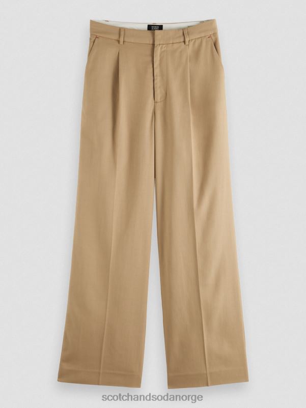 kvinner lave bukser med vidde ben kaki N40XD154 klær Scotch & Soda