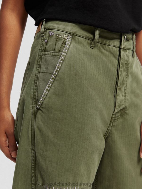 kvinner pip kjæresten passet økologisk bomull chino militærgrønt N40XD169 klær Scotch & Soda