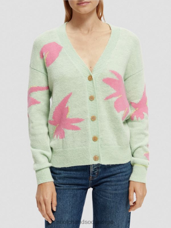 kvinner intarsia strikket cardigan i boxy-fit kombo a N40XD127 klær Scotch & Soda