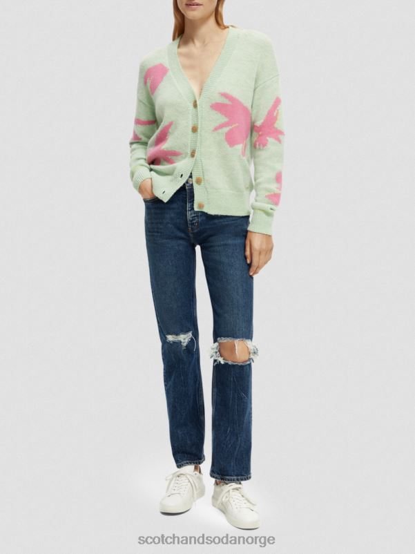 kvinner intarsia strikket cardigan i boxy-fit kombo a N40XD127 klær Scotch & Soda
