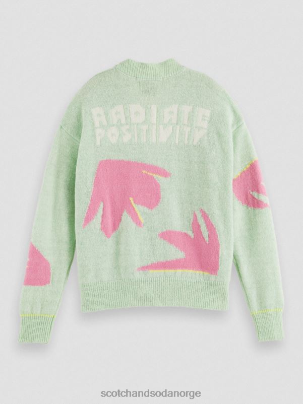 kvinner intarsia strikket cardigan i boxy-fit kombo a N40XD127 klær Scotch & Soda