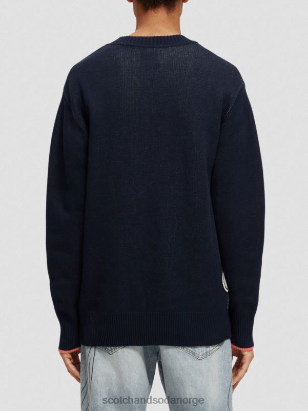 kvinner looney tunes brodert cardigan i økologisk bomull natt N40XD126 klær Scotch & Soda
