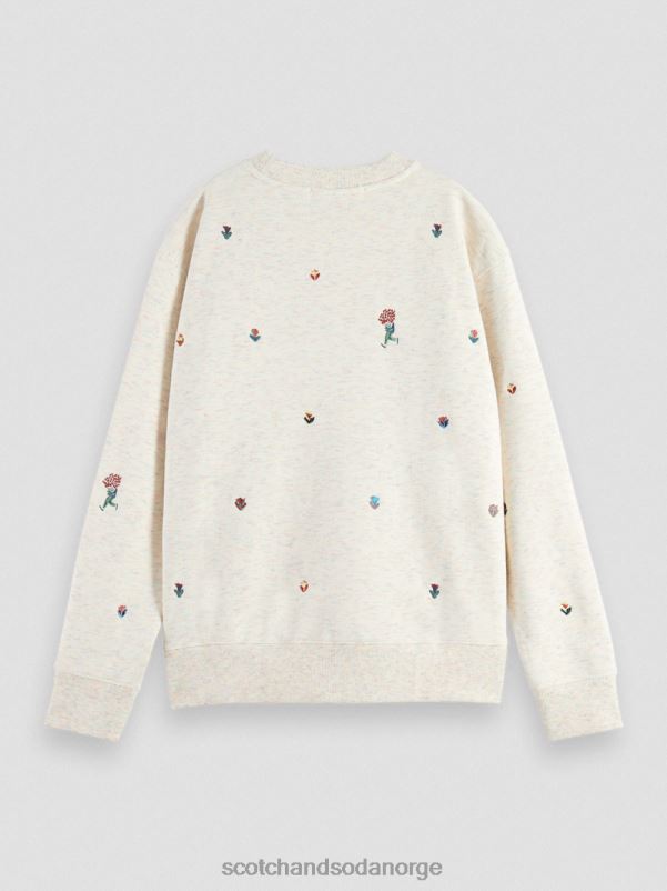 kvinner brodert genser med avslappet passform vanilje hvit melange N40XD183 klær Scotch & Soda