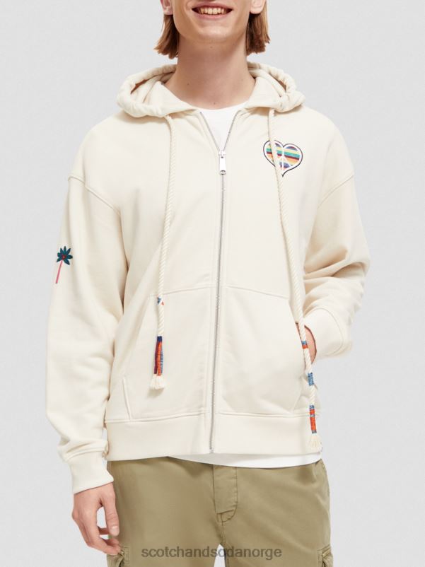 kvinner født til å elske kunst hettegenser ecru N40XD221 klær Scotch & Soda