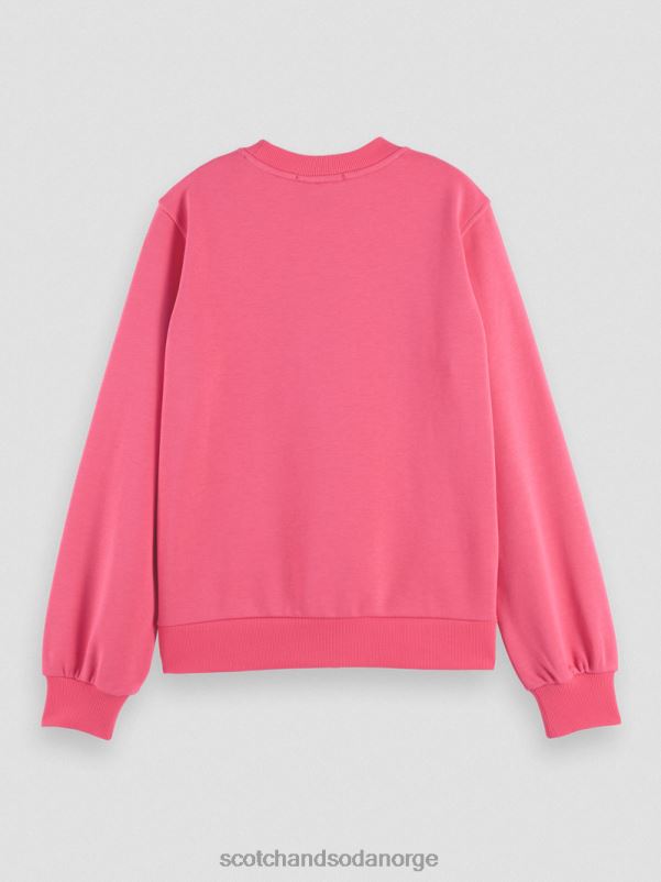 kvinner genser med crewneck kunstverk rosa punch N40XD215 klær Scotch & Soda