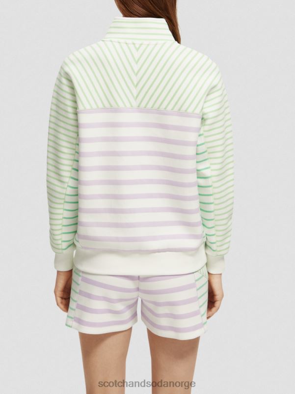 kvinner genser med halv glidelås avslappet passform stripete N40XD229 klær Scotch & Soda