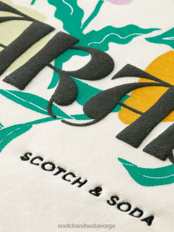 kvinner genser med kunstverk i løs passform vanilje hvit N40XD230 klær Scotch & Soda