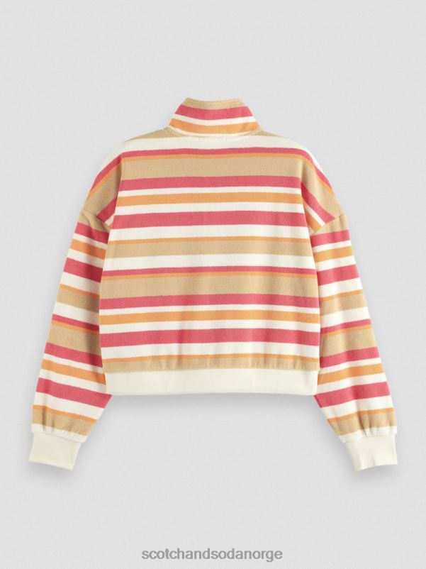 kvinner håndklegenser med halv glidelås vanilje hvit N40XD178 klær Scotch & Soda