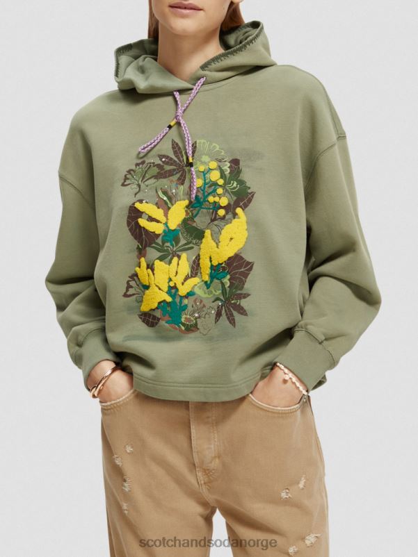 kvinner hettegenser for kunstverk med løs passform hæren N40XD214 klær Scotch & Soda