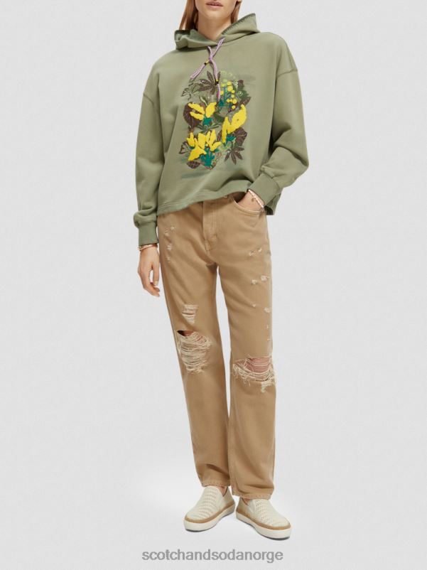 kvinner hettegenser for kunstverk med løs passform hæren N40XD214 klær Scotch & Soda