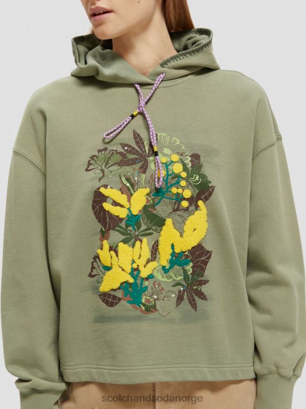kvinner hettegenser for kunstverk med løs passform hæren N40XD214 klær Scotch & Soda