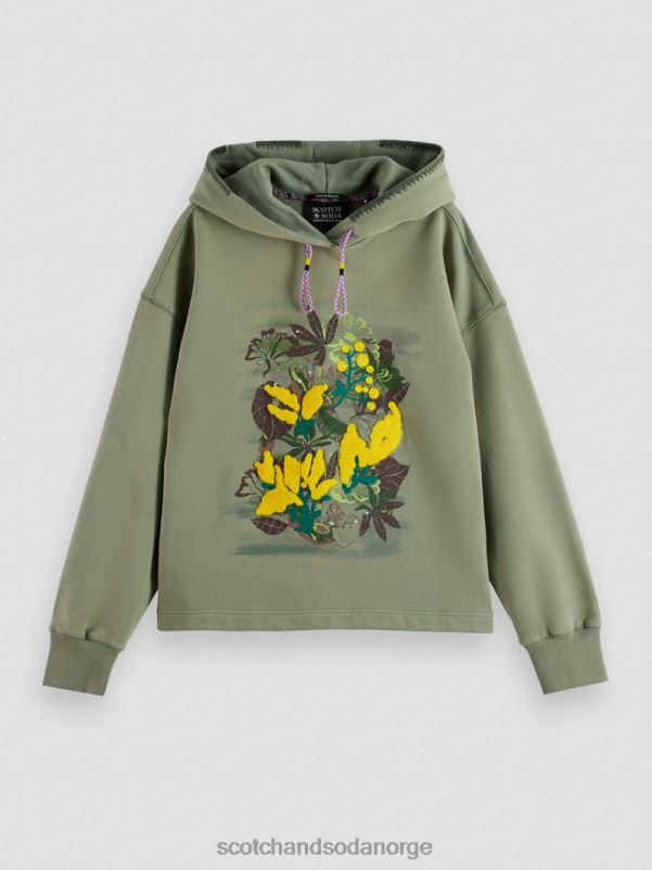 kvinner hettegenser for kunstverk med løs passform hæren N40XD214 klær Scotch & Soda