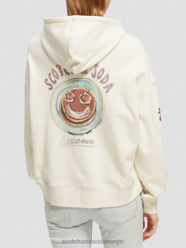 kvinner hettegenser for kunstverk med løs passform vanilje hvit N40XD216 klær Scotch & Soda