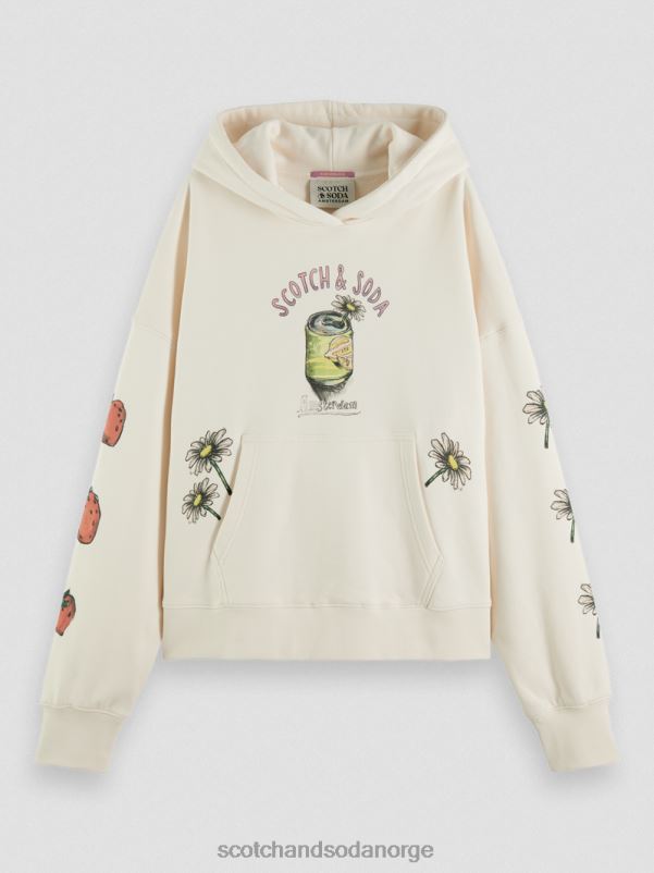 kvinner hettegenser for kunstverk med løs passform vanilje hvit N40XD216 klær Scotch & Soda
