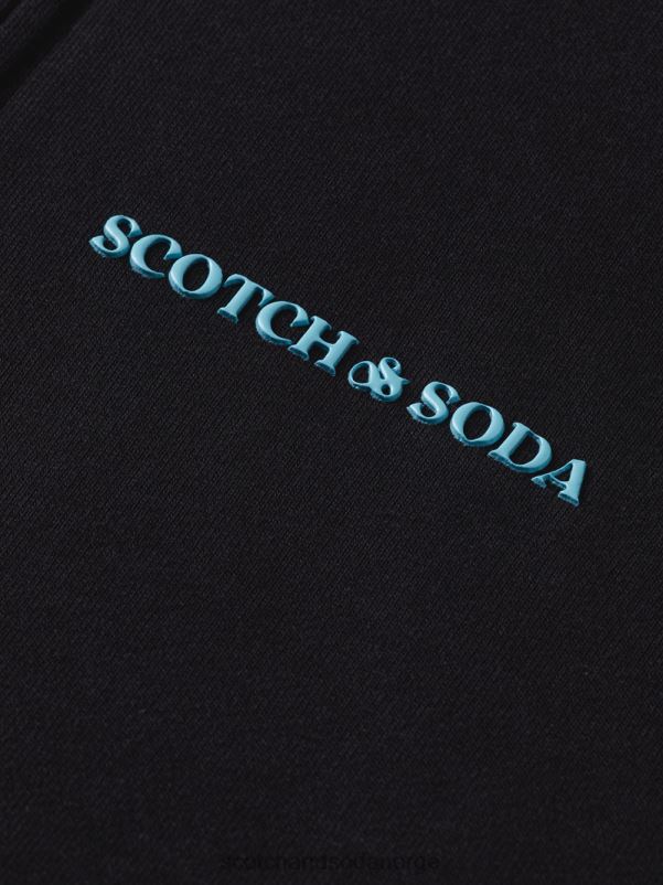 kvinner hettegenser med glidelås i økologisk bomull svart N40XD189 klær Scotch & Soda