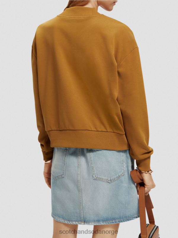 kvinner løs passform genser med beskåret trakthals karamell N40XD198 klær Scotch & Soda