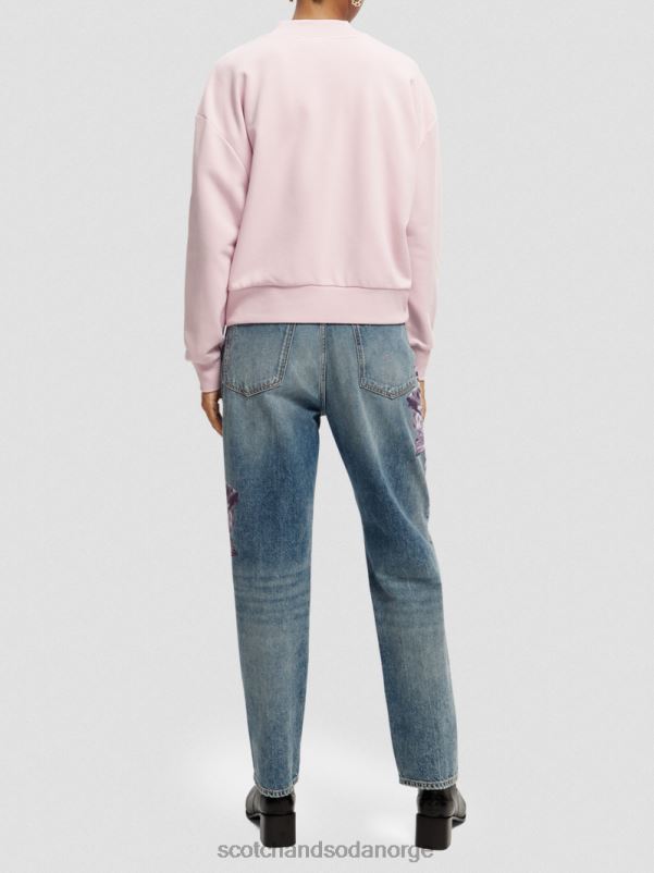 kvinner løs passform genser med beskåret trakthals lavendel N40XD199 klær Scotch & Soda