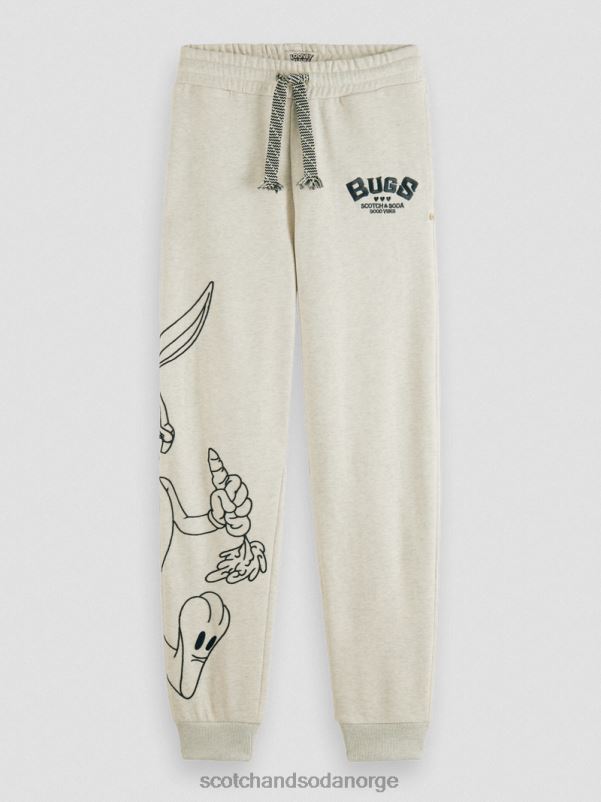 kvinner looney tunes broderte joggebukser off white melange N40XD185 klær Scotch & Soda