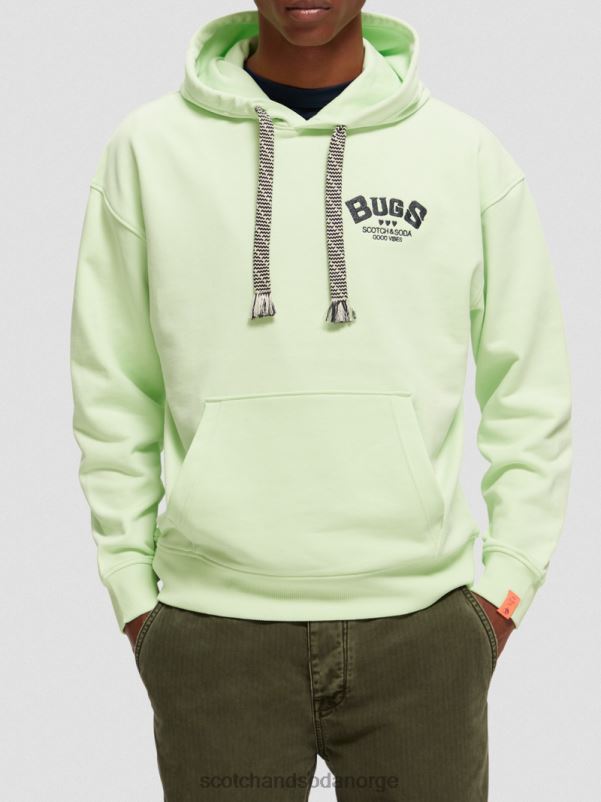 kvinner looney tunes grafisk hettegenser i økologisk bomull lime N40XD203 klær Scotch & Soda
