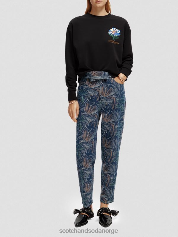 kvinner loose fit brodert genser svart N40XD184 klær Scotch & Soda