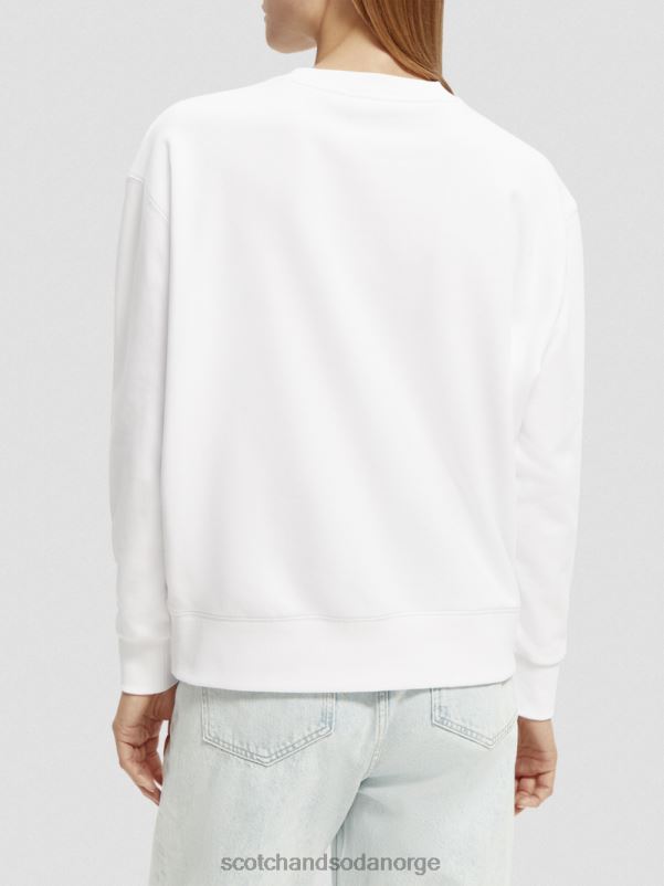 kvinner vintage artwork sweatshirt med løs passform hvit N40XD205 klær Scotch & Soda