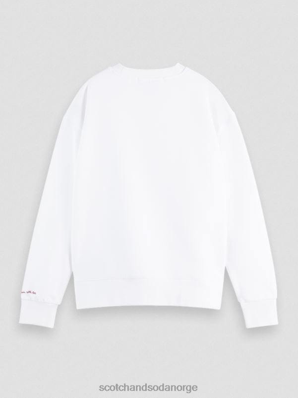 kvinner vintage artwork sweatshirt med løs passform hvit N40XD205 klær Scotch & Soda