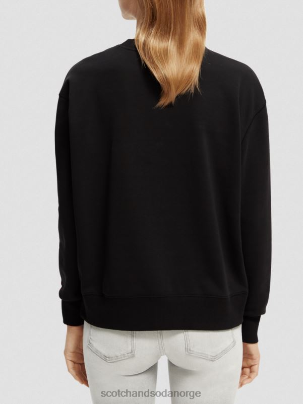 kvinner vintage artwork sweatshirt med løs passform svart N40XD204 klær Scotch & Soda