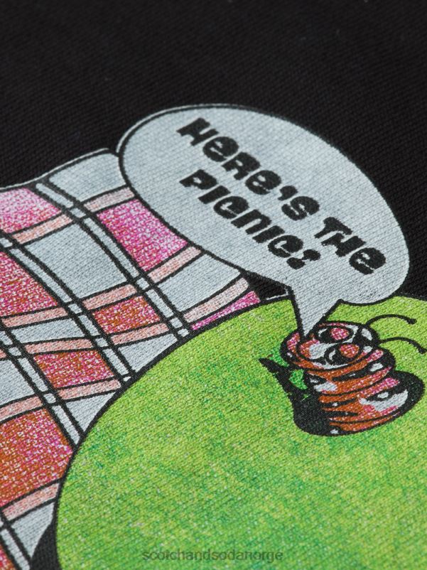 kvinner vintage artwork sweatshirt med løs passform svart N40XD204 klær Scotch & Soda