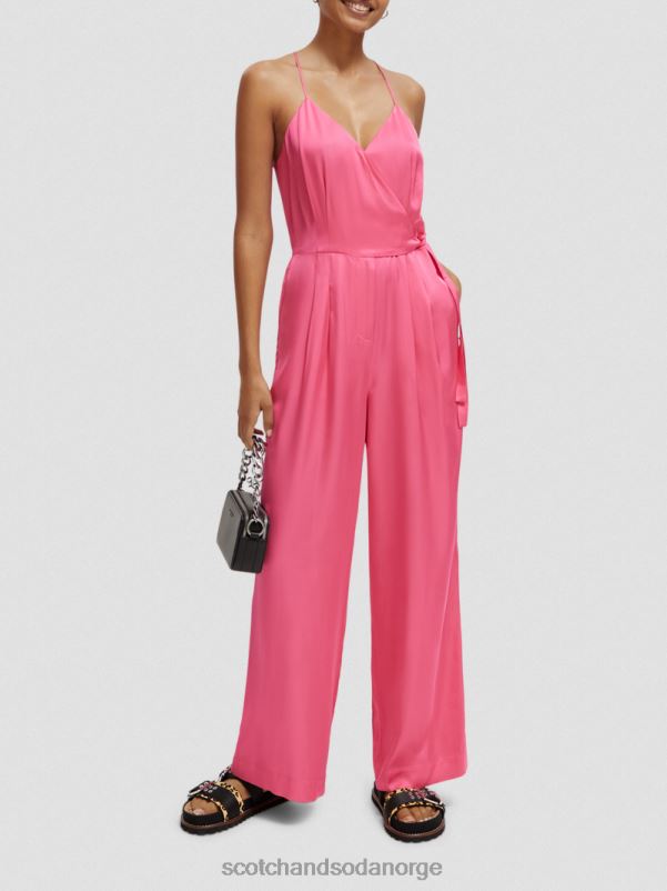 kvinner V-hals racerback jumpsuit rosa punch N40XD30 klær Scotch & Soda