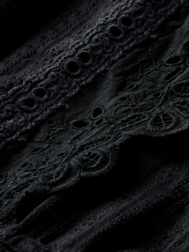 kvinner broderie anglaise mini kjole i økologisk bomull svart N40XD11 klær Scotch & Soda