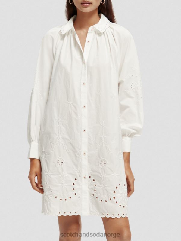 kvinner broderie anglaise skjortekjole hvit N40XD6 klær Scotch & Soda