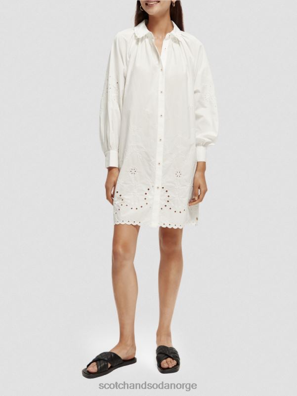 kvinner broderie anglaise skjortekjole hvit N40XD6 klær Scotch & Soda