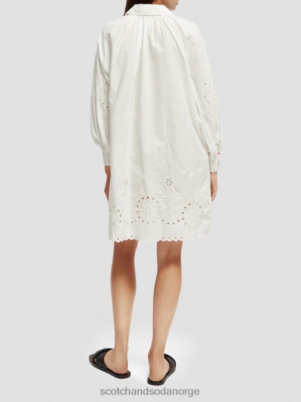 kvinner broderie anglaise skjortekjole hvit N40XD6 klær Scotch & Soda