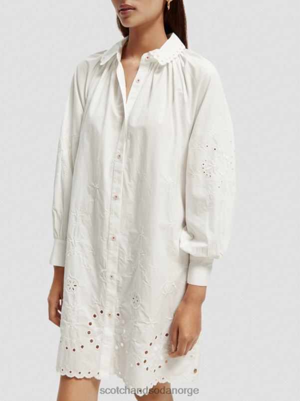 kvinner broderie anglaise skjortekjole hvit N40XD6 klær Scotch & Soda