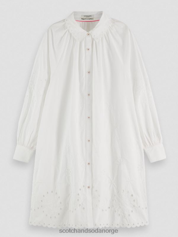 kvinner broderie anglaise skjortekjole hvit N40XD6 klær Scotch & Soda