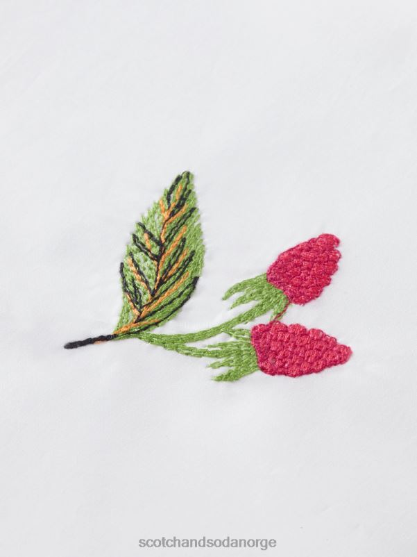 kvinner brodert midi-skjortekjole hvit N40XD19 klær Scotch & Soda