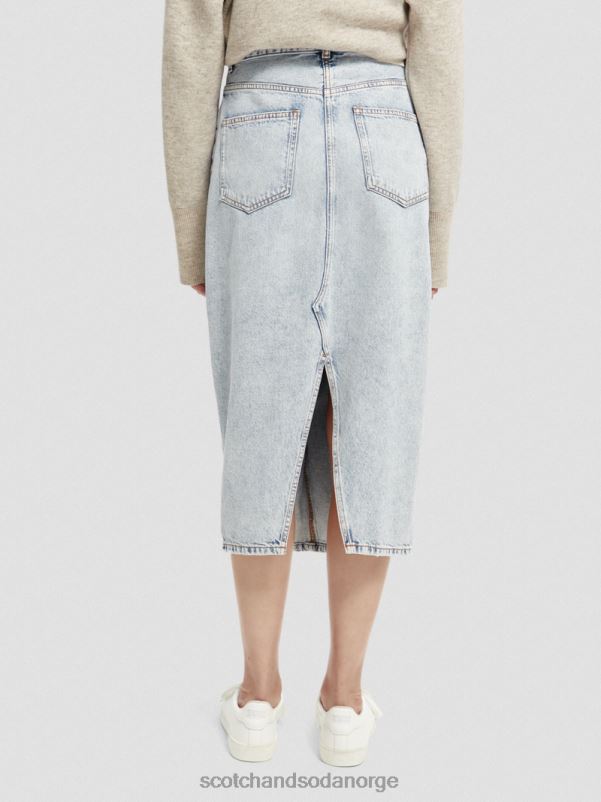 kvinner high-rise strukturert denim midi blyantskjørt ny æra N40XD1 klær Scotch & Soda