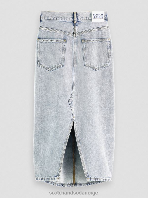 kvinner high-rise strukturert denim midi blyantskjørt ny æra N40XD1 klær Scotch & Soda