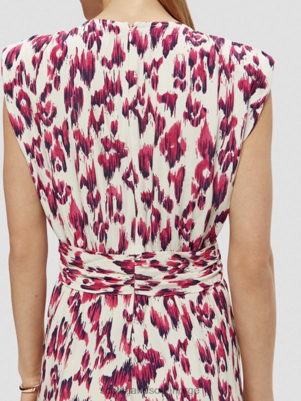 kvinner jumpsuit med v-hals belte børstet ikat kirsebærpai N40XD16 klær Scotch & Soda