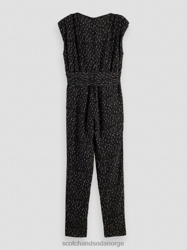 kvinner jumpsuit med v-hals belte ikat regn N40XD17 klær Scotch & Soda