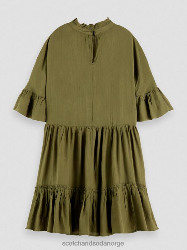 kvinner minikjole med volangermer militærgrønn N40XD23 klær Scotch & Soda