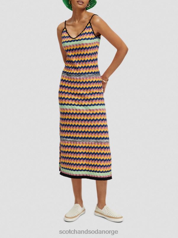kvinner strikket stripet midikjole multi stripe N40XD5 klær Scotch & Soda