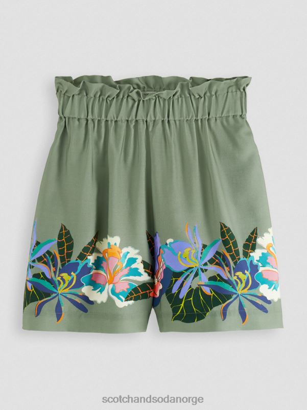 kvinner elastiske shorts med høy stigning grønn tennis aop N40XD240 klær Scotch & Soda