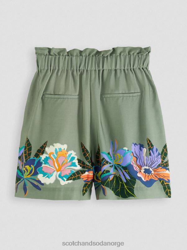 kvinner elastiske shorts med høy stigning grønn tennis aop N40XD240 klær Scotch & Soda