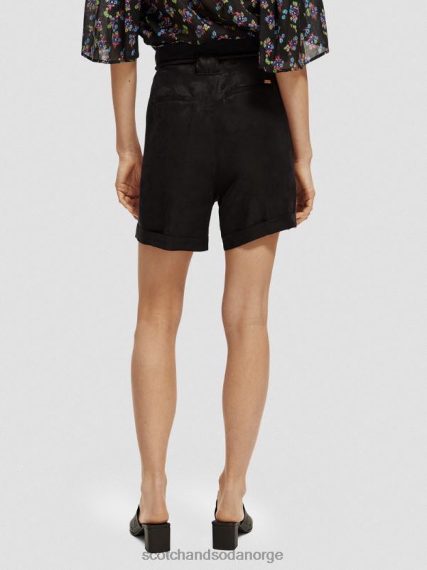 kvinner høyhøyde mini-shorts svart N40XD234 klær Scotch & Soda