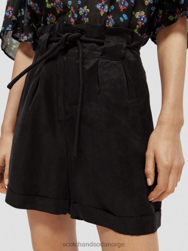 kvinner høyhøyde mini-shorts svart N40XD234 klær Scotch & Soda