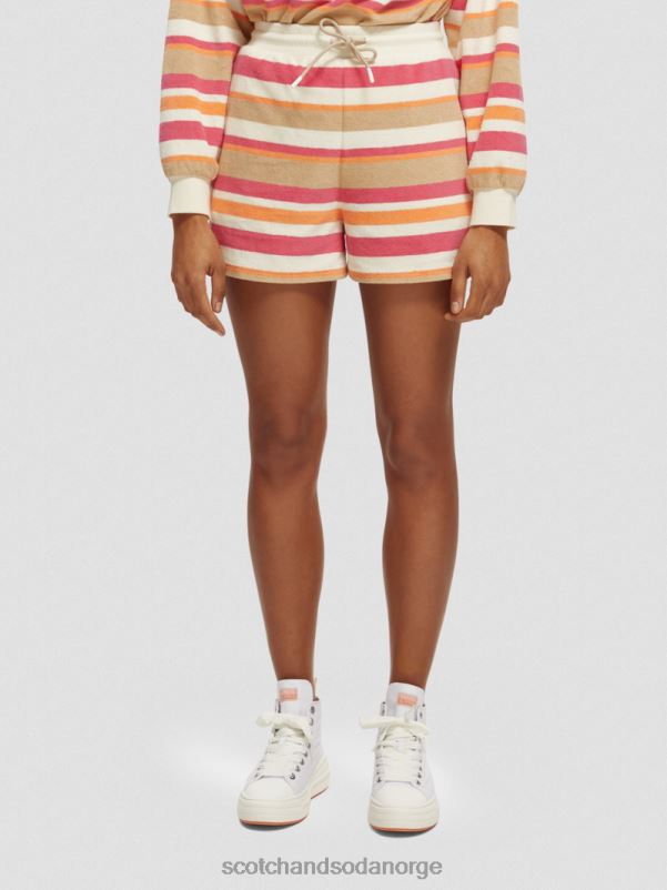 kvinner high-rise stripete shorts vanilje hvit N40XD179 klær Scotch & Soda