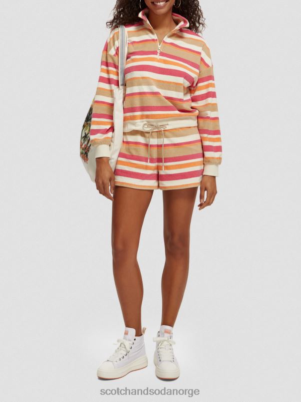 kvinner high-rise stripete shorts vanilje hvit N40XD179 klær Scotch & Soda